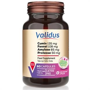 Validus Digestive Comfort Cumin + Fennel + Amylase 60 Kapsül