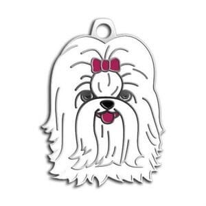 Dalis Pet Tag Shih-Tzu Köpek Künyesi (Beyaz)