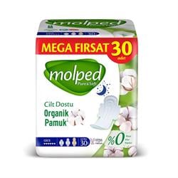 Molped Anatomik Hijyenik Ped Mega Fırsat Paketi 30 lu Gece