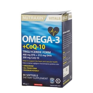 Nutraxin Vitals Omega-3 + Co-Q10 60 Softgel