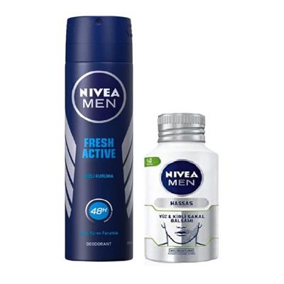 NIVEA DEO 150 ml FRESH ACTIVE +NIVEA BALSAM HASSAS  HEDIYE