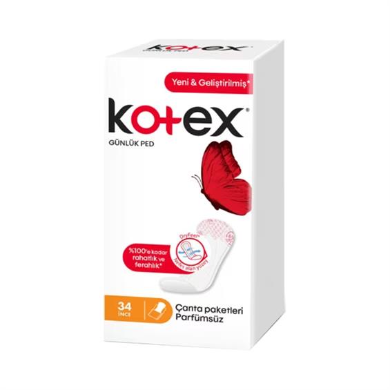 Kotex İnce Günlük Ped Parfümsüz 34'lü