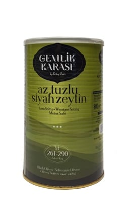 Gemlik Karası Zeytin Az Tuzlu 800 Gr Tnk
