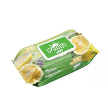 Pafilya Limon Desenli Islak Havlu 120  Adet