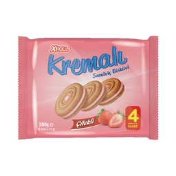 Xroll Çilekli Kremalı Bisküvi 4x75 G