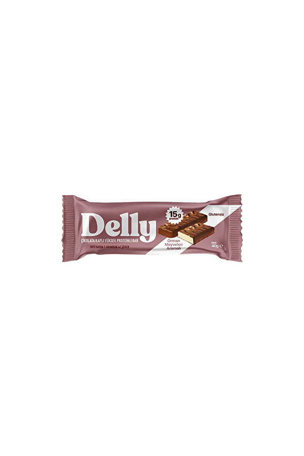 Delly Çikolata Kaplı Orman Meyveli Protein Bar 40 g