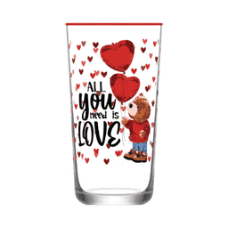 Teddy Bear Desenli Uzun Bardak 490 Cc