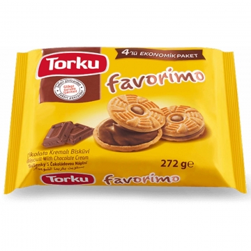 Torku Favorimo Çikolata Kremalı Bisküvi 61 gr x 4 Adet