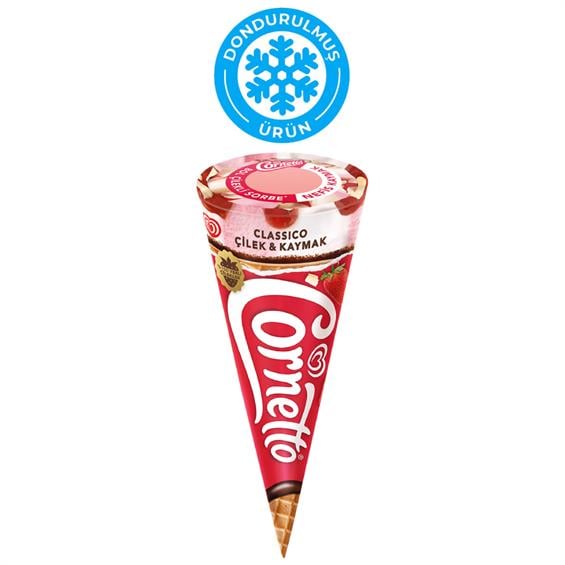 Algida Cornetto Classic Çilek ve Kaymak 120 ml