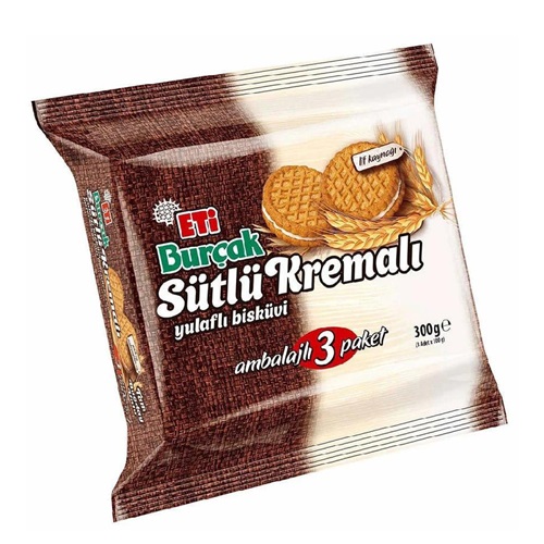 Eti Burçak Sütlü Kremalı Yulaflı Bisküvi 3'lü 300 gr