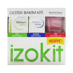 Bioderma Sebium Izokit - Sebium Hydra 40 ml + Atoderm Lip Balm 15 ml + Sensibio Gel 45 ml Hediyeli