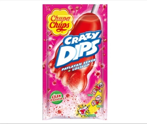Chupa Chups Crazy Dips Çilekli Lolipop 16 gr