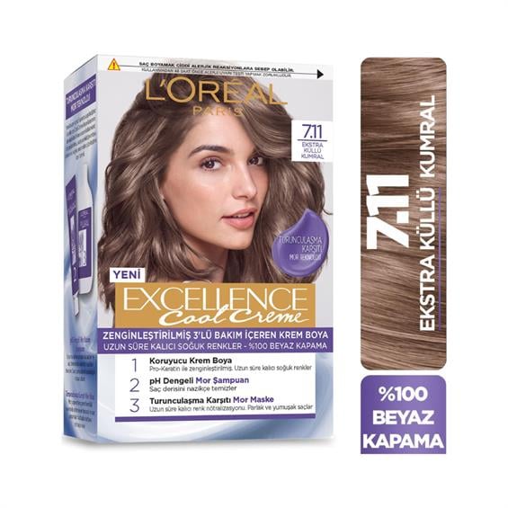 L'Oreal Paris Excellence Saç Boyası 7/11 Küllü Kumral
