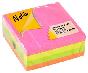 Notix Yapışkanlı Not Kağıdı Fosforlu 320 YP 75x75 4 Renk N-4R-7575