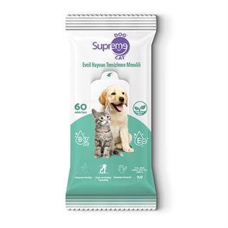 Supreme Yeşil Çaylı Kedi Ve Köpek Temizleme Mendili 60 adet