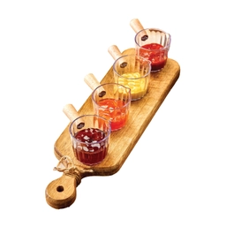 Ahşap Saplı Kristal Sosluk Seti 6'lı