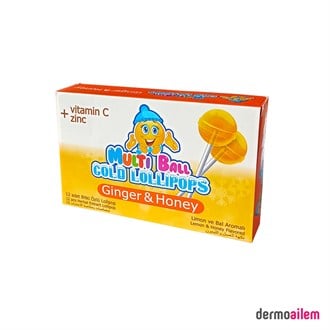 Multiball Cold Zencefil Bal Limon 12'li Lolipop