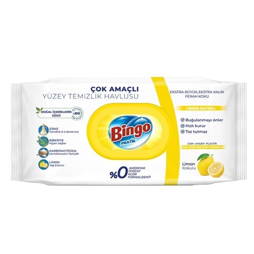 Bingo Yüzey Temizlik Havlusu Limon Kokulu 96 lı
