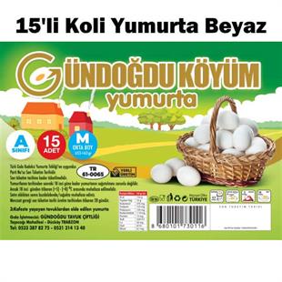Gündoğdu Çiflik Yumurtası 15 Adet M Boy Beyaz Yumurta