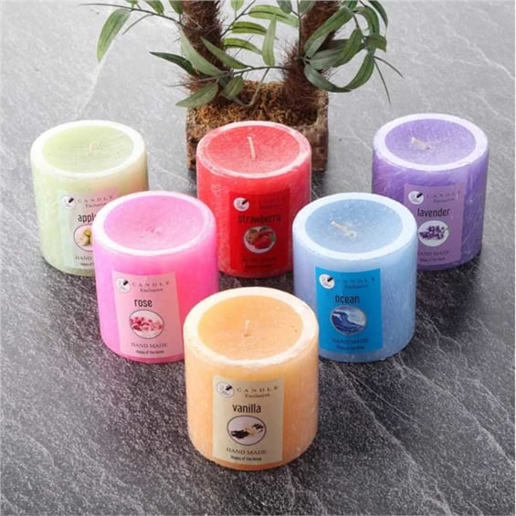 Kokulu Renkli Mini Kütük Mum