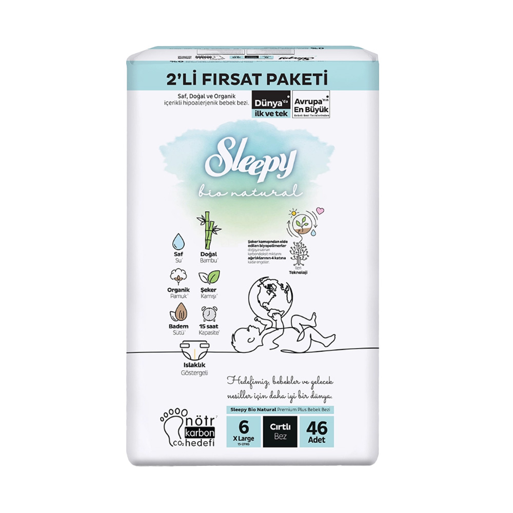 Sleepy Bio Natural Fırsat 2 li X Large 46 lı