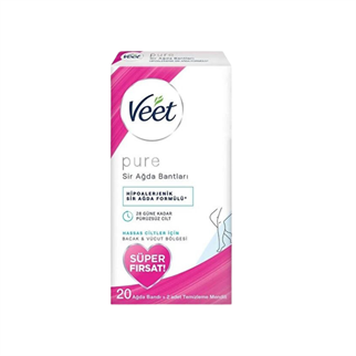 VEET PURE SİR AĞDA BANTLARI 20 AĞDA BANDI+2 TEMİZLEME MENDİLİ.