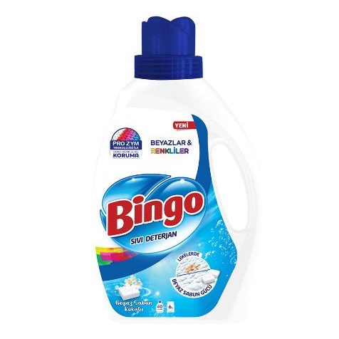 Bingo Sıvı Deterjan Beyaz Renkli Beyaz Sabun Kokulu 2600 ML