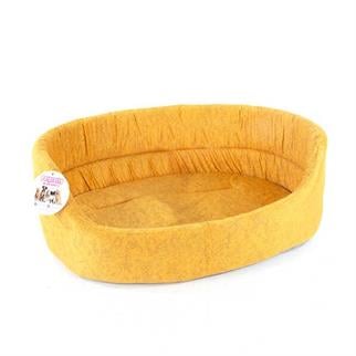 Petprety Kumaş Oval Kedi Ve Küçük Köpek Yatağı No:3 Sarı