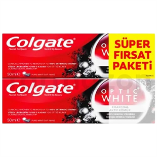 Colgate Optic White Charcoal Diş Macunu 50 ml - 2'li Fırsat Paketi