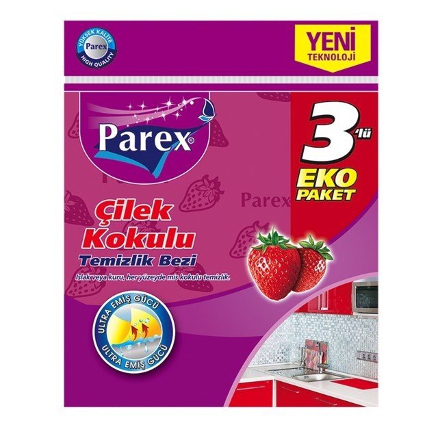 Parex Çilek Kokulu Temizlik Bezi 3'lü