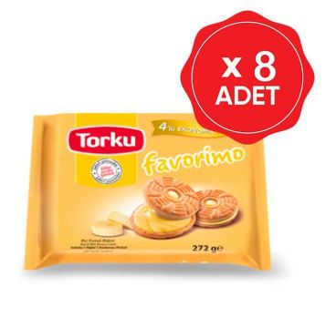 Torku Favorimo Muz Kremalı Bisküvi 244 Gr x 8 Adet