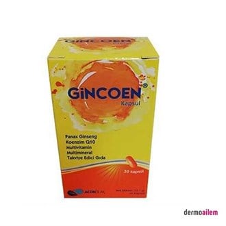 Gincoen 30 Kapsül Multivitamin Koenzim Q10 Panax Ginseng