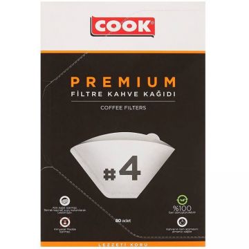 COOK PREMİUM FİLTE KAHVE KAĞIDI EBAT 4 80‘Lİ