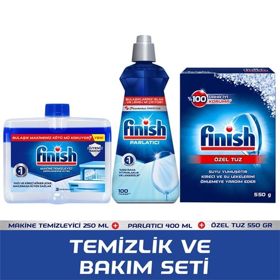 Finish Temizlik Ve Bakım Seti (Parlatıcı+Makine Temiz.+Tuz)