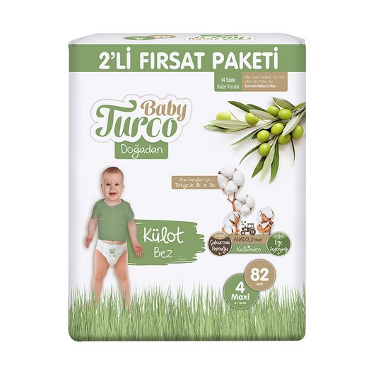 Baby Turco 2 li Fırsat Paketi Külot Bez Maxi 82 li
