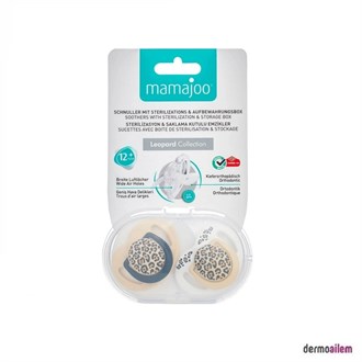 Mamajoo Saklama Kutulu Bej Leopar Desenli 12+ Ay Ortodontik Emzik