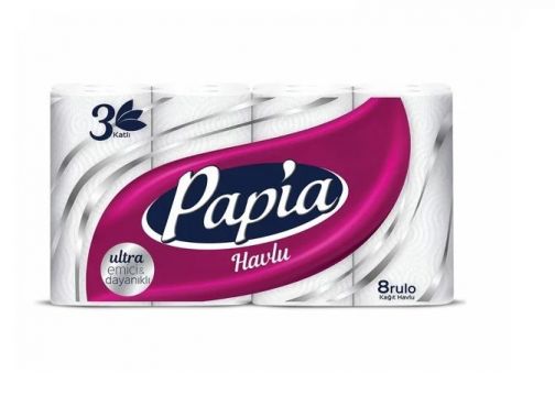 Papia Kağıt Havlu 3 Katlı 8 Rulo
