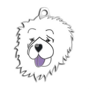 Dalis Pet Tag Çin Aslanı Köpek Künyesi (Beyaz)