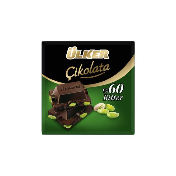 Ülker %60 Bitter Antep Fıstıklı Kare Çikolata 65 gr