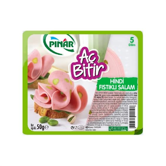 Pınar Aç Bitir Fıstıklı Hindi Salam 50 gr