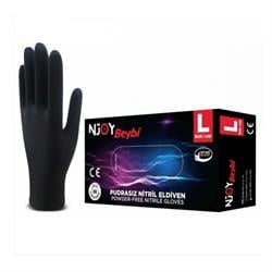 Beybı Nitril Muyene Eldiveni Orta/L 100 Adet Siyah Pudrasız