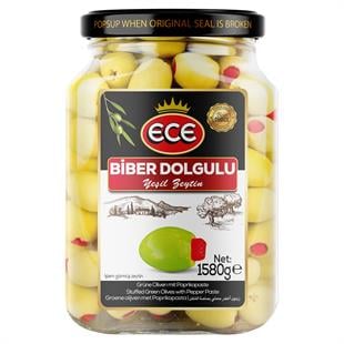 Ece Zeytin 900g Biber Dolgulu Yeşil Zeytin