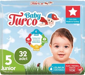 Baby Turco Bebek Bezi 5 Numara 32 Adet (12-25 kg)