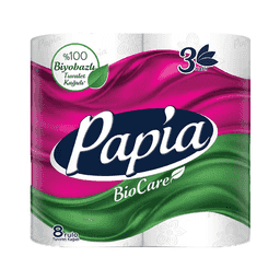 Papia BioCare Tuvalet Kağıdı 3 Katlı 8'li 