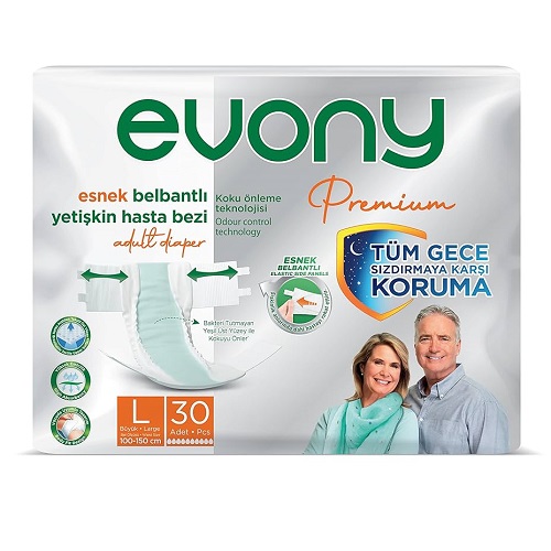 Evony Premium Yetişkin Hasta Bezi L 30'lu