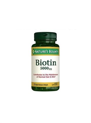 Nature's Bounty Biotin 5000 mcg 72 Kapsül