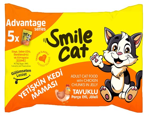 Smile Cat Pouch Tavuk 85 gr 5'li