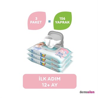 UNI BABY ILK ADIM 12+ AY 3*52 ISLAK HAVLU