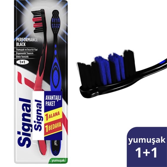 Signal Performance Black Yumuşak 1+1 Diş Fırçası