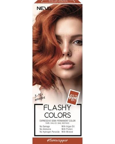 Neva Flashy Colors Yarı Kalıcı Saç Boyası Terra Copper / Toprak Bakır 100 ml